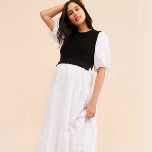 Anthropologie Dot & Lou Maternity Sweater Vest Twofer Dress